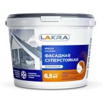 Краска акриловая ЛАКРА фасадная белоснежная 6,5кг