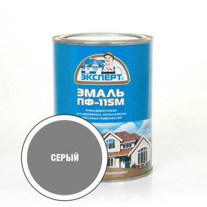 Эмаль ПФ-115М глянцевая серая Эксперт 0,8кг