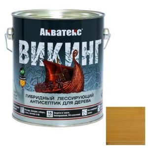 Антисептик для дерева гибридный Акватекс Викинг лессирующий полуматовый Калужница 2,5 л