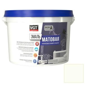 Эмаль универсальная VGT матовая молочная RAL 9010 1 кг
