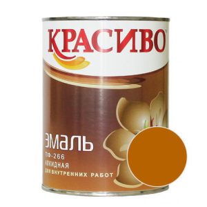 Эмаль КРАСИВО ПФ-266 для пола Желто-коричневый 1,8 кг