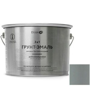 Грунт-эмаль по ржавчине Elcon 3 в 1 матовая Ral 7040 серая 10 кг