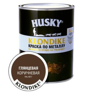 Краска алкидная HUSKY-KLONDIKE по ржавчине 0,9л RAL 8017 коричневая