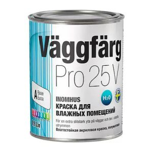 Landora VillaFarg Pro 25/ Ландора Ваггфарг Про 25 Краска для стен и потолков моющаяся акрилатная полуматовая