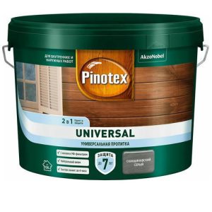Пропитка 2 в 1 Pinotex Universal скандинавский серый 9 л