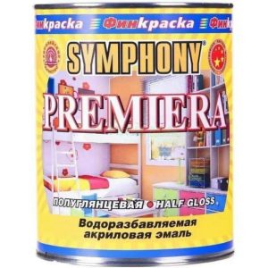 Эмаль акриловая Symphony Premiera С полуглянцевая в металлической банке 0,9 л