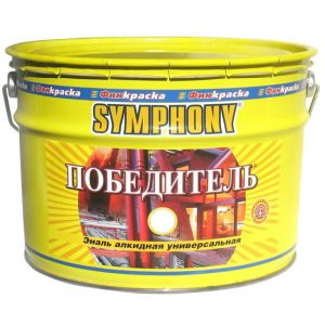 Эмаль алкидная универсальная Symphony Победитель С высокоглянцевая 9 л