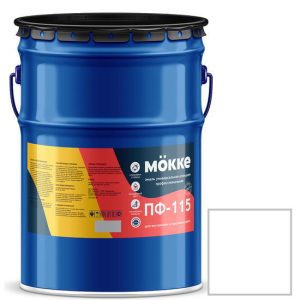 Эмаль алкидная профессиональная Mokke ПФ-115 белая матовая 20 кг