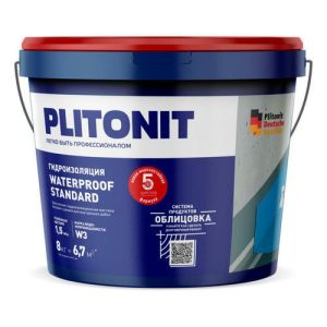 Гидроизоляция ПЛИТОНИТ waterproof Standard полимерная 8 кг