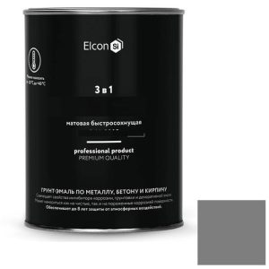 Грунт-эмаль по ржавчине Elcon 3 в 1 матовая RAL 7024 графит 0,8 кг