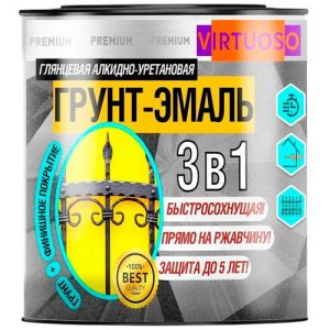 Грунт-эмаль по ржавчине 3 в 1 Virtuoso Premium (глянцевая; белая), 1,9 кг