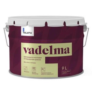Краска в/д TALATU Vadelma База А матовая интерьерная 9 л белая