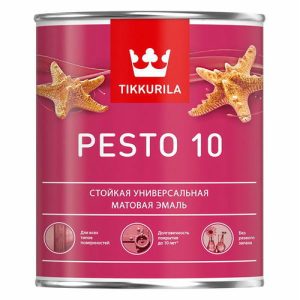Эмаль универсальная стойкая Tikkurila PESTO 10 матовая База С (0,9л)