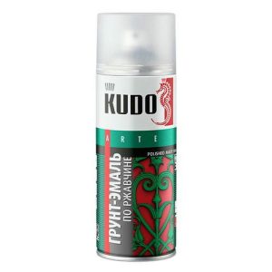 Грунт-эмаль аэрозольная KUDO по ржавчине 520мл RAL9005 черная