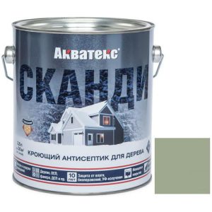 Антисептик акриловый кроющий для дерева Акватекс Сканди полуматовый Фьорд 2,5 л