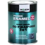 Грунт-эмаль по ржавчине 3в1 ЭКОДОМ Зеленый Мох RAL 6005 (0,9кг)