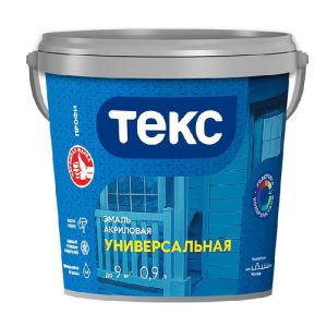 Эмаль универсальная Текс акриловая белая матовая (0,9 л)