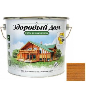 Средство для защиты древесины Здоровый дом Тик 3 л