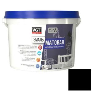 Эмаль универсальная VGT матовая черная RAL 9005 10 кг