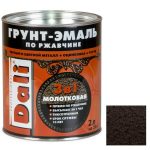 Грунт-эмаль по ржавчине Dali 3 в 1 молотковая коричневая 2 л