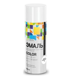 Эмаль аэрозольная Лакра Color универсальная белая глянцевая 40 520 мл