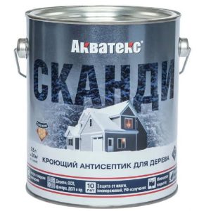 Антисептик акриловый кроющий для древесины Акватекс Сканди полуматовый база C 2,5 л