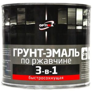 Быстросохнущая грунт-эмаль по ржавчине 3 в 1 Optima, синяя, 1,7 кг