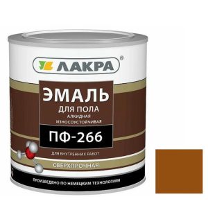 Эмаль для пола Лакра ПФ-266 желто-коричневая 3 кг