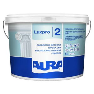 Краска для стен и потолков латексная AURA Luxpro 2" 9 л