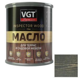 Масло для террас и садовой мебели VGT дуб темно-серый 1,8 кг