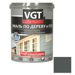 Эмаль по дереву VGT Профи графитовая RAL 7024 2,5 кг