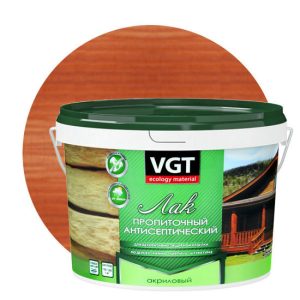 Лак пропиточный с антисептиком VGT махагон 9 кг
