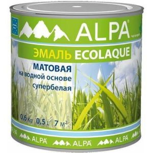 Эмаль акриловая Alpa Ecolaque матовая белая (0,5л)