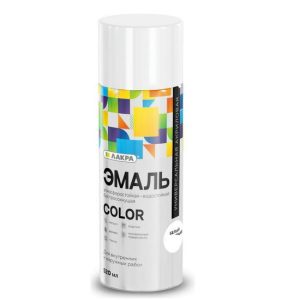 Эмаль аэрозольная Лакра Color универсальная белая матовая 1007 520 мл