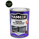 Эмаль-грунт по металлу HAMMER 0,9кг RAL9004 сигнальный черный