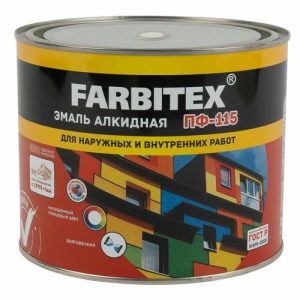 Эмаль ПФ-115 FARBITEX белый 1,8 кг