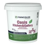 Краска акриловая FINNCOLOR Oasis Kitchen&Gallery для стен и потолков база A 0,9л белая