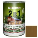 Покрытие алкидное защитно-декоративное для древесины Акватекс 2 в 1 полуматовое Дуб 0,8 л