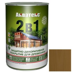 Покрытие алкидное защитно-декоративное для древесины Акватекс 2 в 1 полуматовое Дуб 0,8 л