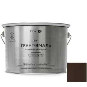 Грунт-эмаль по ржавчине Elcon 3 в 1 матовая Ral 8017 коричневая 10 кг