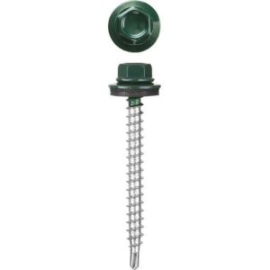 STAYER 29 x 4.8 мм, 400 шт., RAL 6005 зеленый насыщенный, саморезы СКД кровельные для деревянной обрешетки Master