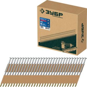 ЗУБР SN21 80 х 3.1 мм, реечные гвозди рифленые оцинкованные, 2000 шт