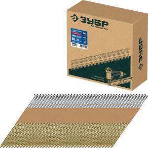 ЗУБР SN34 (D34) 90 х 3.1 мм, реечные гвозди рифленые оцинкованные, 3000 шт