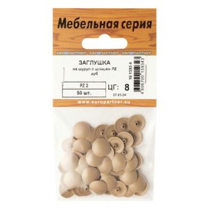 Заглушка на шуруп PZ2 пластик дуб 50шт