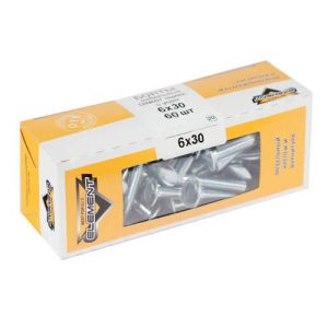 Болт мебельн.с усом DIN 607 6x30 (белый цинк 60 шт)
