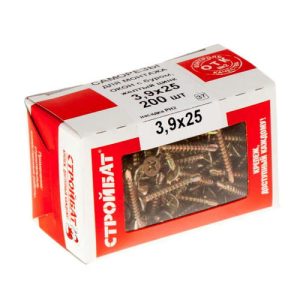 Саморезы для монт.окон желт.цинк с буром 3,9х25 (200 шт)