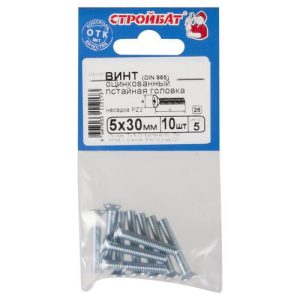 Винт оцинк.пот. DIN 965 М 5х30 (10шт)
