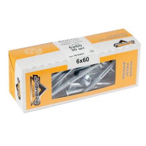 Болт мебельн.с усом DIN 607 6x60 (белый цинк 30 шт)