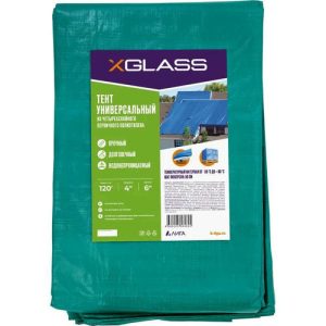 Тент универсальный X-Glass с люверсами зеленый 4х6 м 120 г/м2
