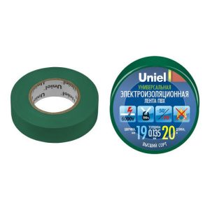 Изолента ПВХ Uniel UIT-135P 19 мм зеленая 20 м